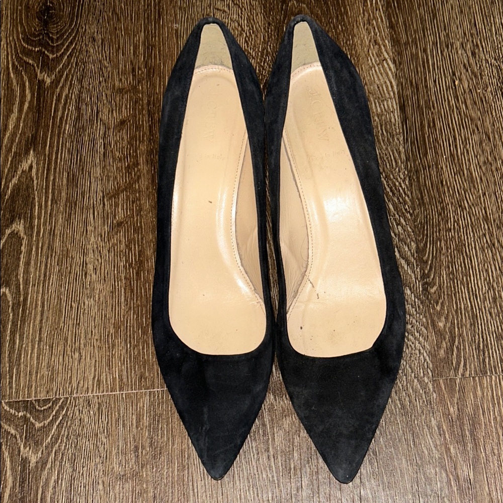 J.Crew Elegant Black Suede Women's pointy toe heels.2  1/2” heels